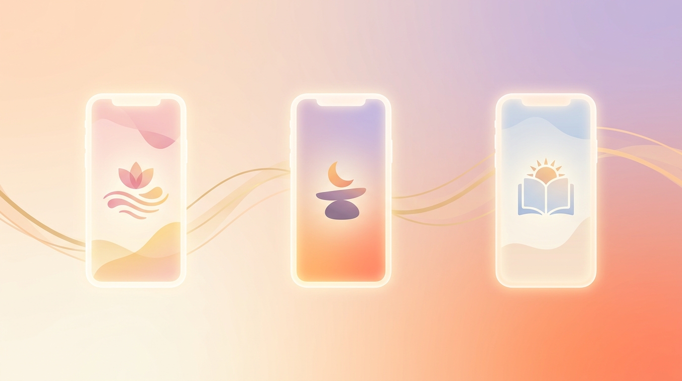 A side-by-side comparison chart of Rosebud, Stoic, and ViviDiary journaling apps displayed on three smartphone screens.