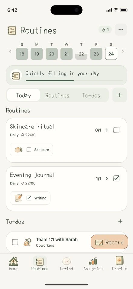 ViviDiary v1.5 preview routines and todos