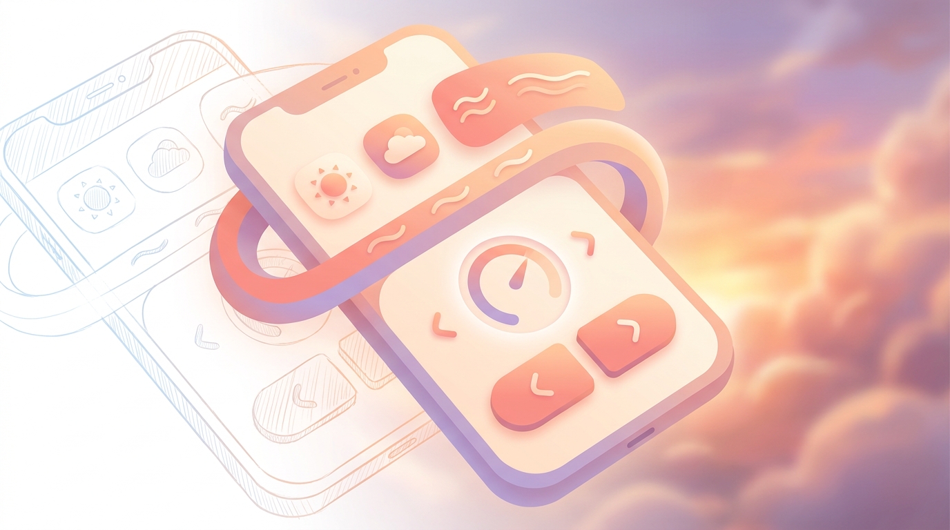 A minimalist smartphone interface showing ViviDiary's guilt free tracking ux summer 2026 with simple mood logging and no streak counters.